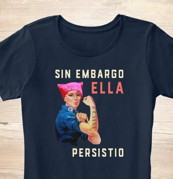 Rosie the Riveter Pink Pussy Hat Loteria Card