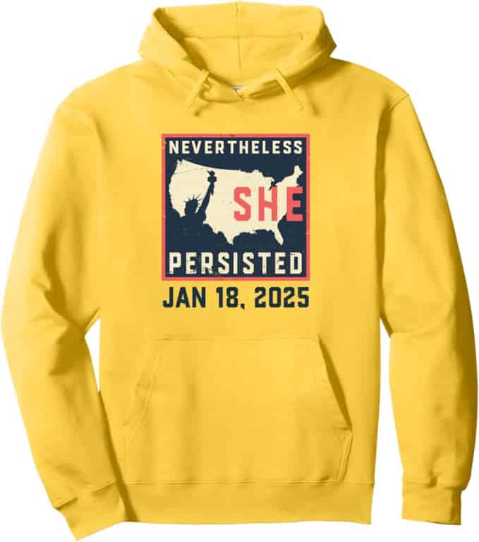 Lady Liberty and Democracy Nevertheless She Persisted Pullover Hoodie